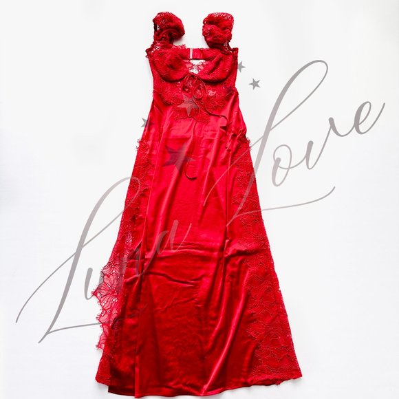 FOR LOVE & LEMONS Casey Maxi Dress in Red NWT - Picture 3 of 12